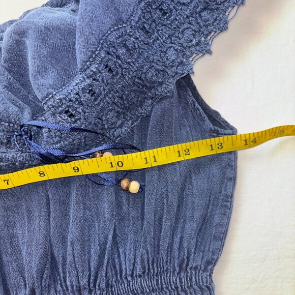 Sea Spice Blue Crochet Accent High-Low Dress - Size S - Picture 4 of 10